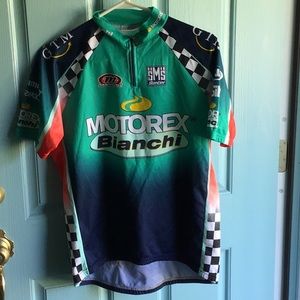 Bianchi cycling jersey.